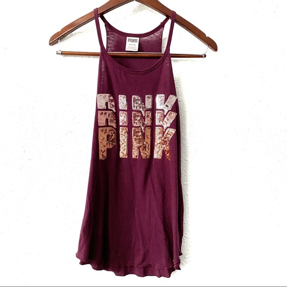 PINK Victoria's Secret Tops - PINK Victoria’s Secret Purple Sequin Tank Top S